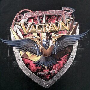Cedar Point Valravn Shirt Medium Black Dive Roller Coaster Amusement Park
